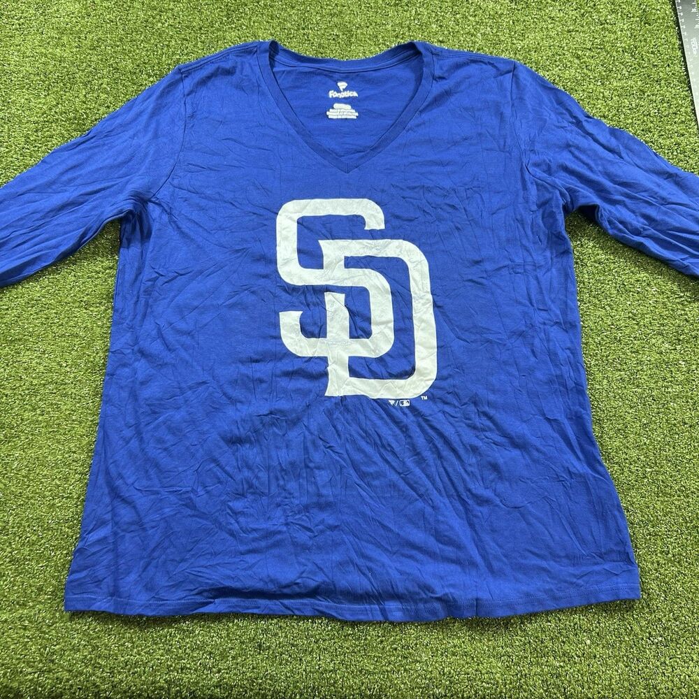 San Diego Padres Fanatics Women's XL Long Sleeve V-Neck Shirt NWOT